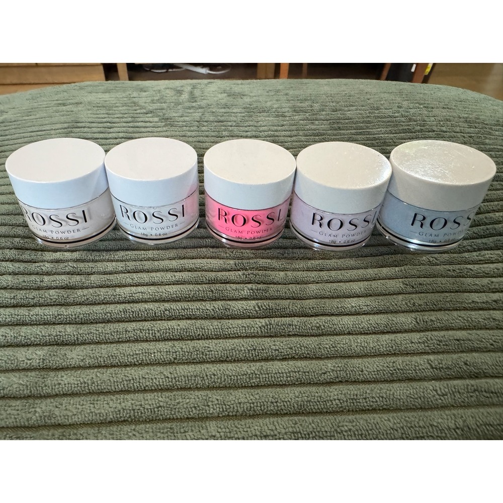 ROSSI Glam Powder Dip Nail Powder Lot‎ Honeymoon, Lady in Pink, Snow White